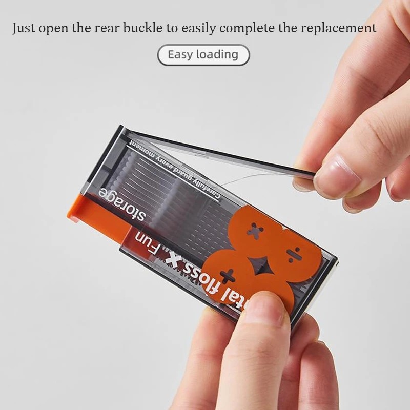 Portable Floss Dispenser Automatic Ejectable Floss Organizer with 10 Disposable Floss Sticks