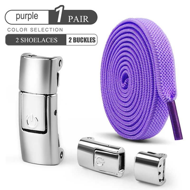 8mm No-Tie Elastic Shoe Laces with Press Lock  Widened Flat Shoelaces