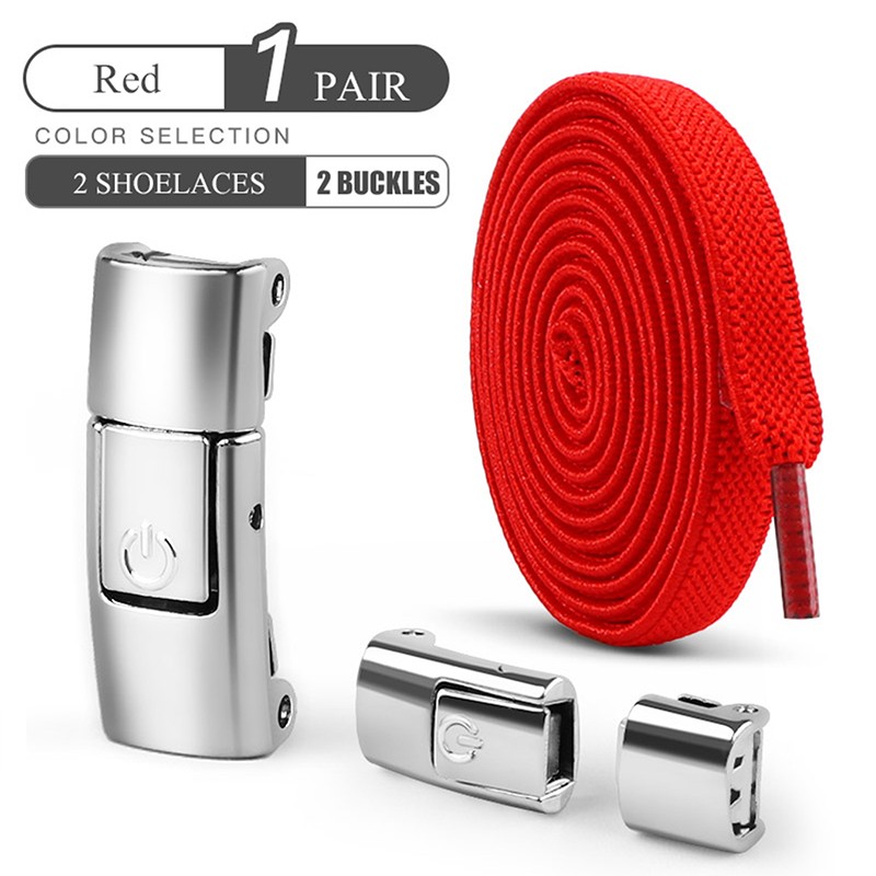 8mm No-Tie Elastic Shoe Laces with Press Lock  Widened Flat Shoelaces