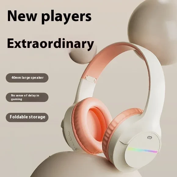 Bluetooth Headphone Head-mounted Wireless Bass E-sports Games Music Headset