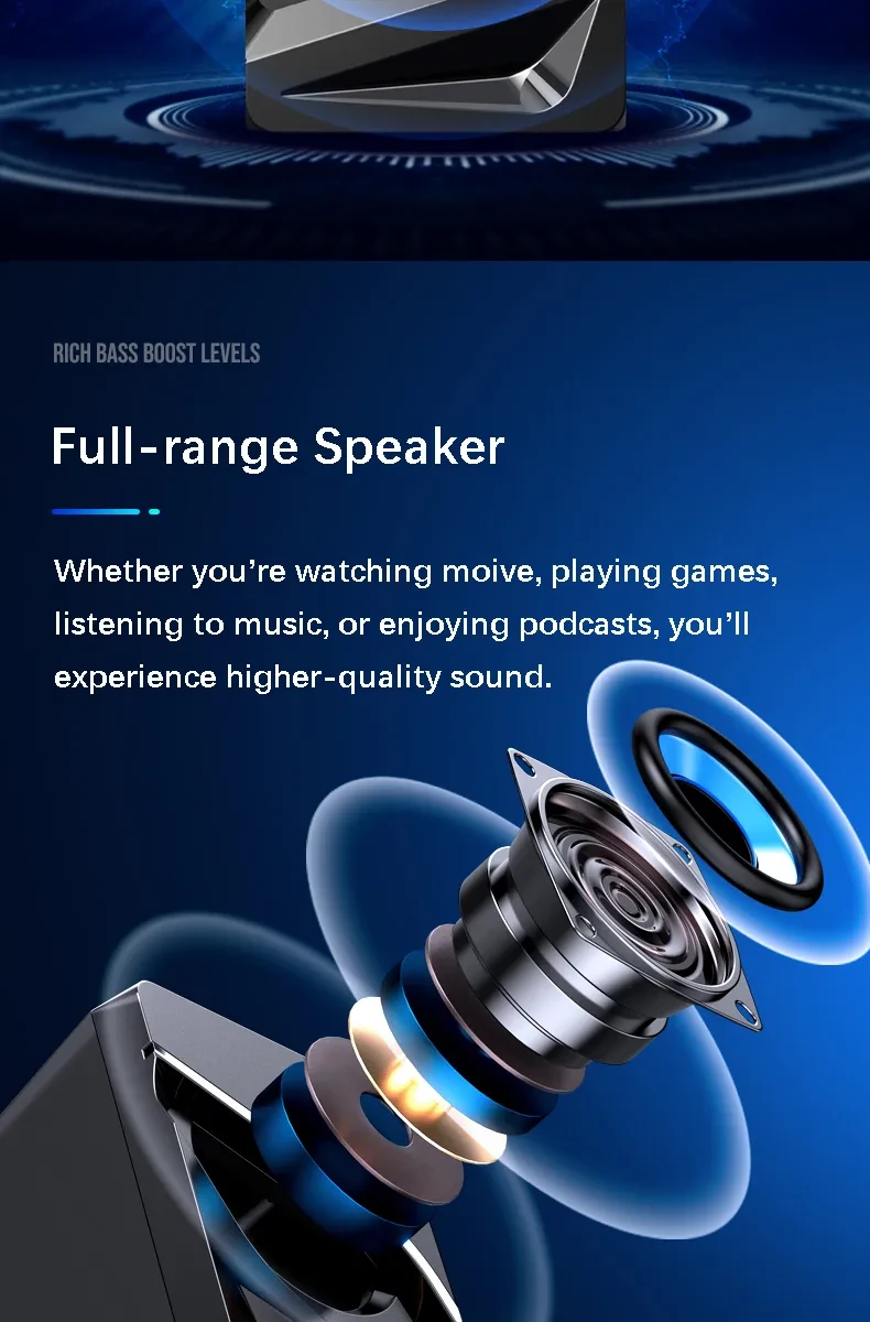 Maneuverable Desktop Computer Sound Bar Speakers