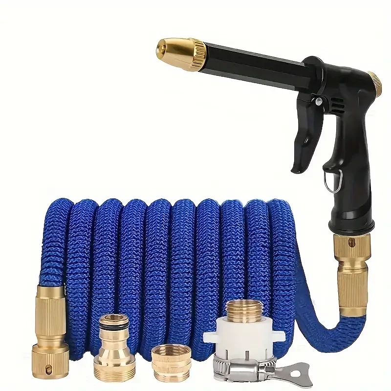 High-Pressure Washer with 5-Function Nozzle, 787.4inch Hose, Foam Attachment, and Garden Watering Accessory - Durable Plastic Material for Home and Car Use