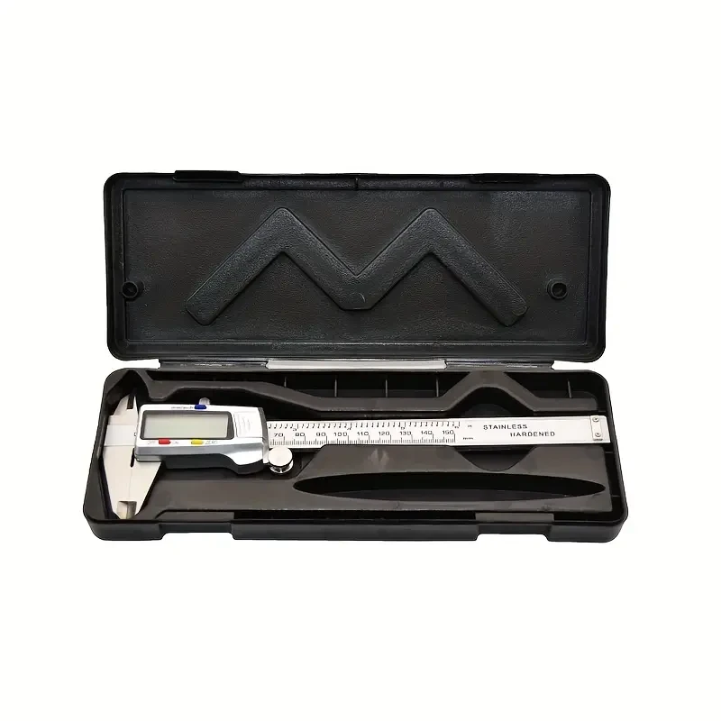 Stainless Steel Digital Caliper - Accurate 6 Inch LCD Display, Electronic Vernier Micrometer Gauge, Precise Measuring Tool for Woodworking, Metalworking, and DIY Projects - 150mm Metal Electronic Caliper