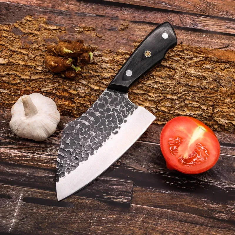 Hand Hammered Kitchen Knife Stainless Steel Outdoor