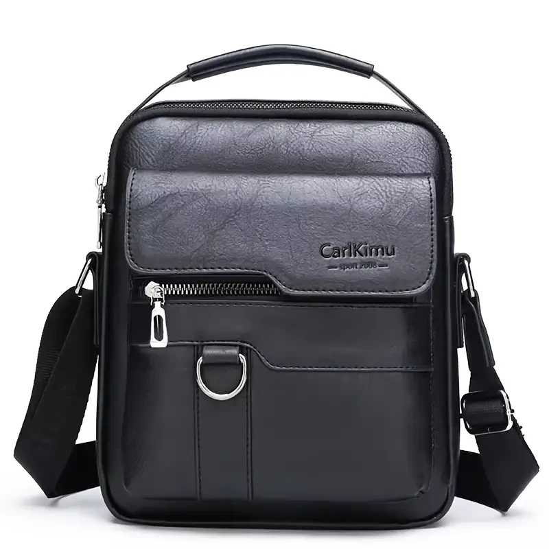 1pc Men's Handbag, Men's Shoulder Bag, Retro PU Leather Vertical Business Casual Bag