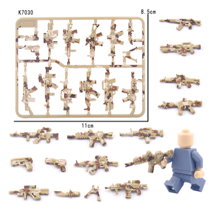 Military Special Forces Police Personnel Weapons Camouflage Painted Building Blocks