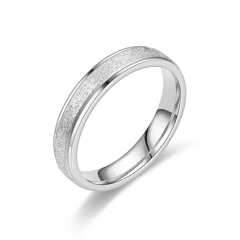 Light Luxury Starry Titanium Steel Frosted Ring
