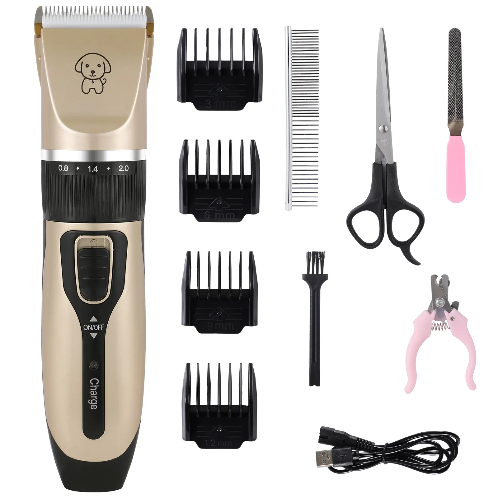 11-Piece Electric Pet Clippers