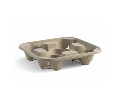 TRAY 4 CUP HOLDER BIO 75s/SLV (BIOPAK B-CC-832)