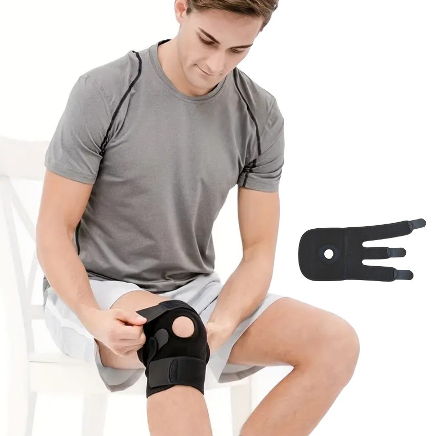 Adjustable Knee Brace with Side Stabilizers - Breathable Knee Support for Sport Training and Pain Relief