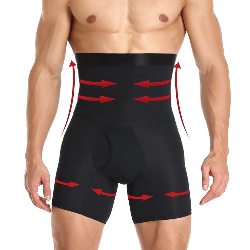 Men Tummy Control Compression Shorts - High Waist Trainer Slimming Shapewear Boxer Underwear
