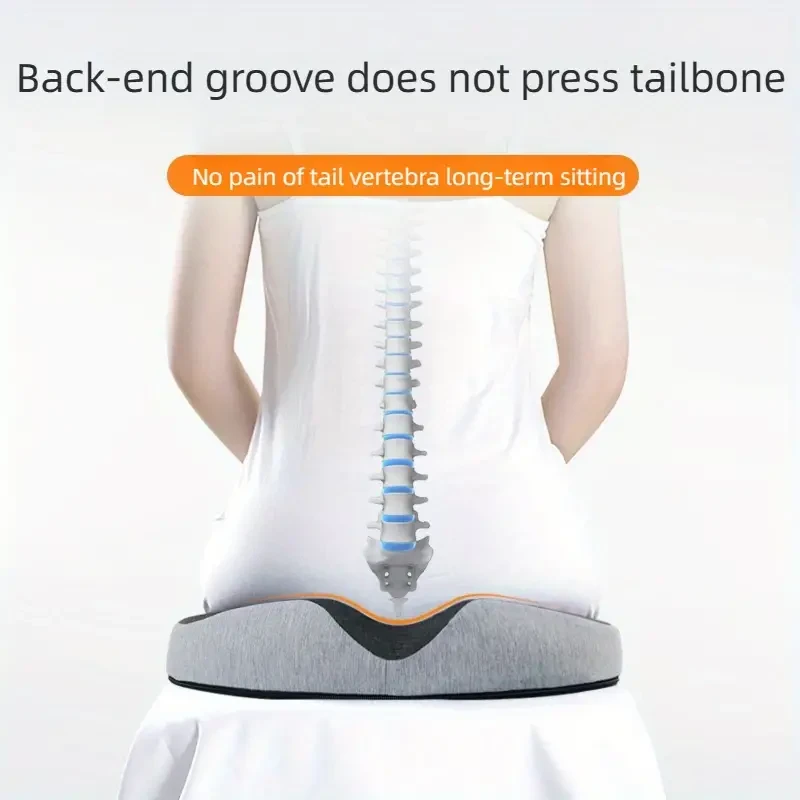 Ergonomic Memory Foam Donut Seat Cushion - Comfort Pillow for Office, Tailbone Pain Relief, Bed Sores, Hemorrhoids, Sciatica & Post-Surgery Recovery