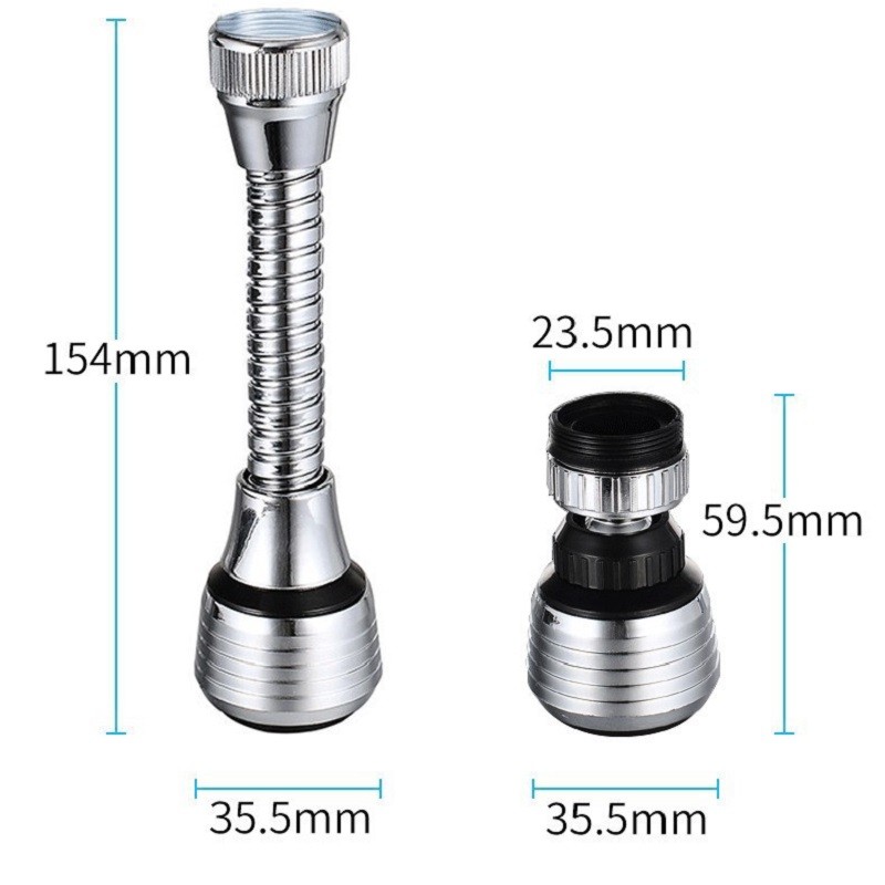 360 Adjustable Kitchen Faucet Extender Dual Mode Water-Saving Pressurized Filter Sprayer