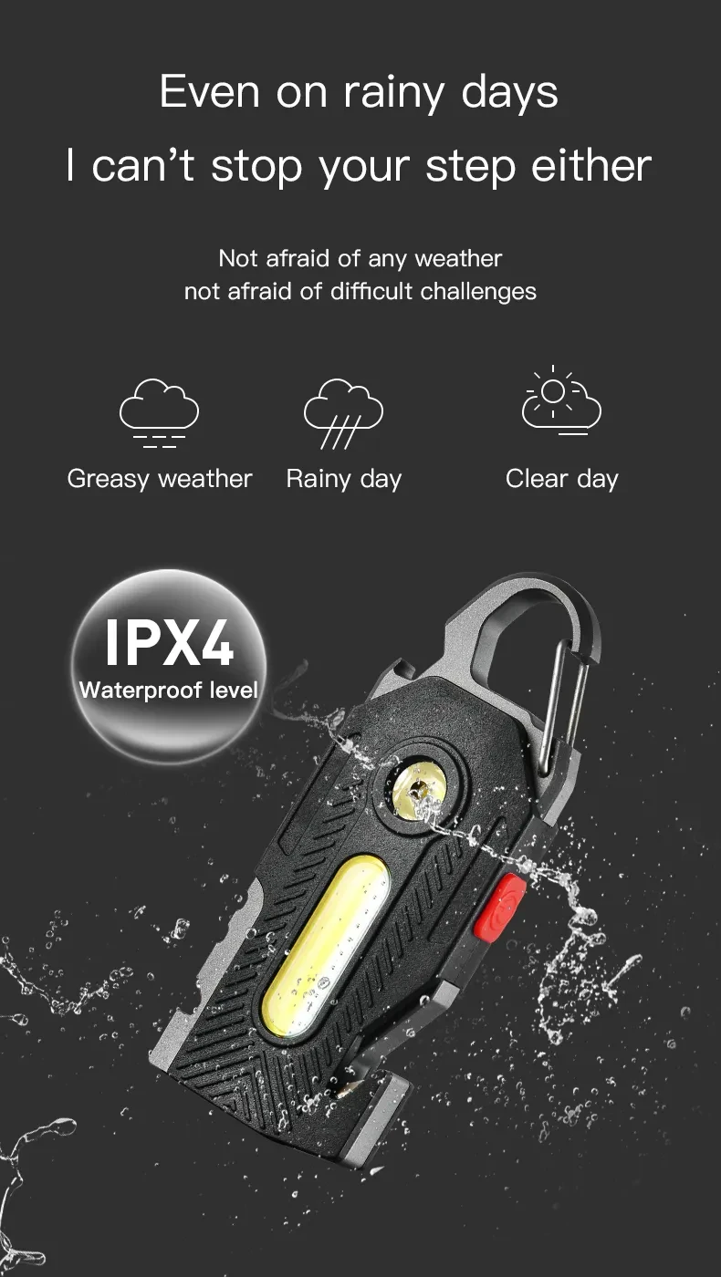 Multifunctional Emergency Light Convenient Keychain