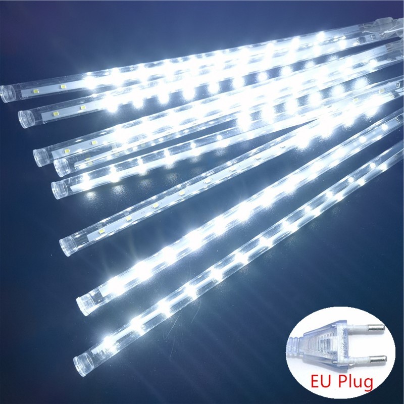 LED Meteor Shower Fairy String Lights - 8 Tubes, 30/50cm