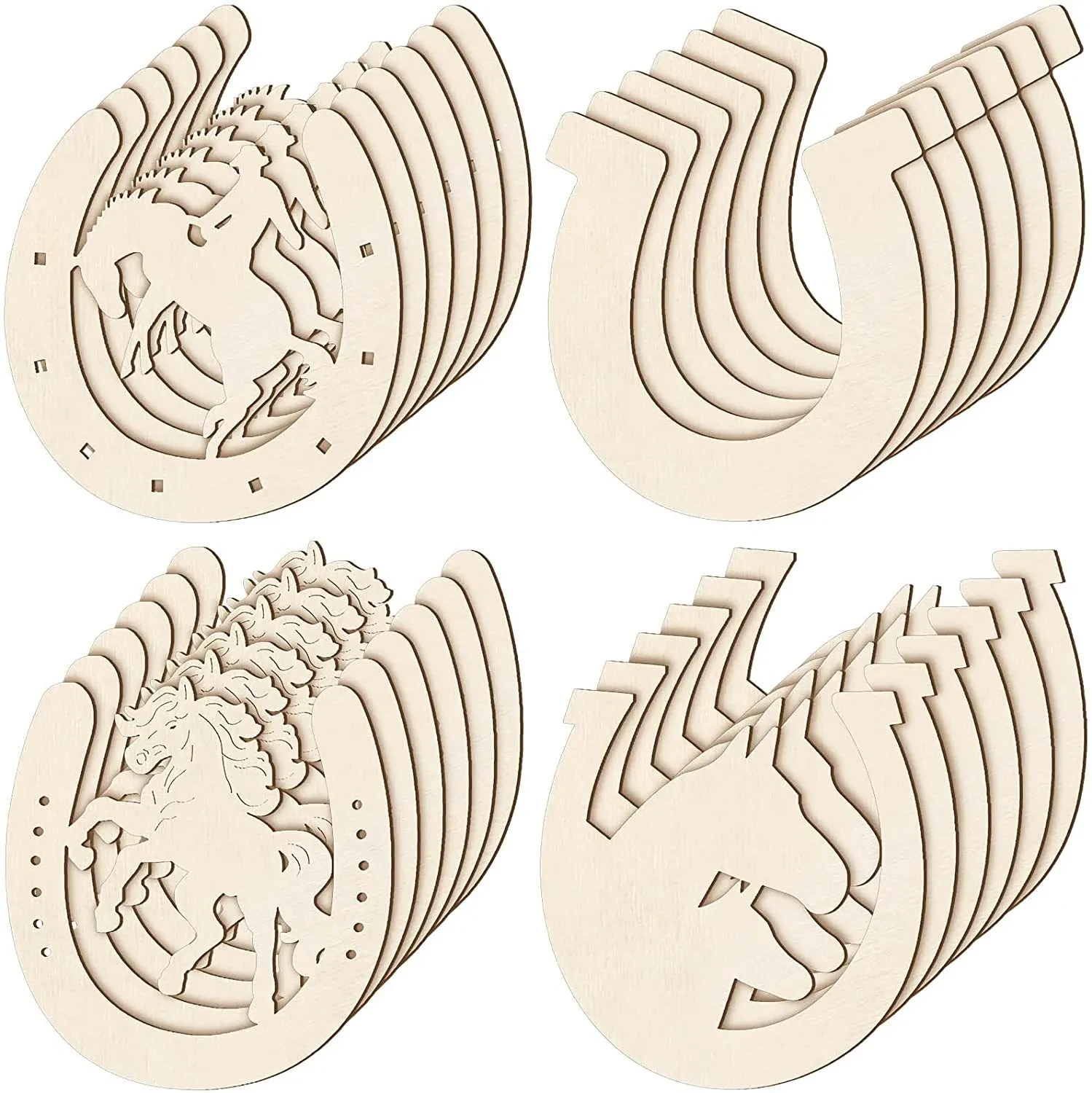 Wooden Unfinished Horseshoe Craft Party Decor