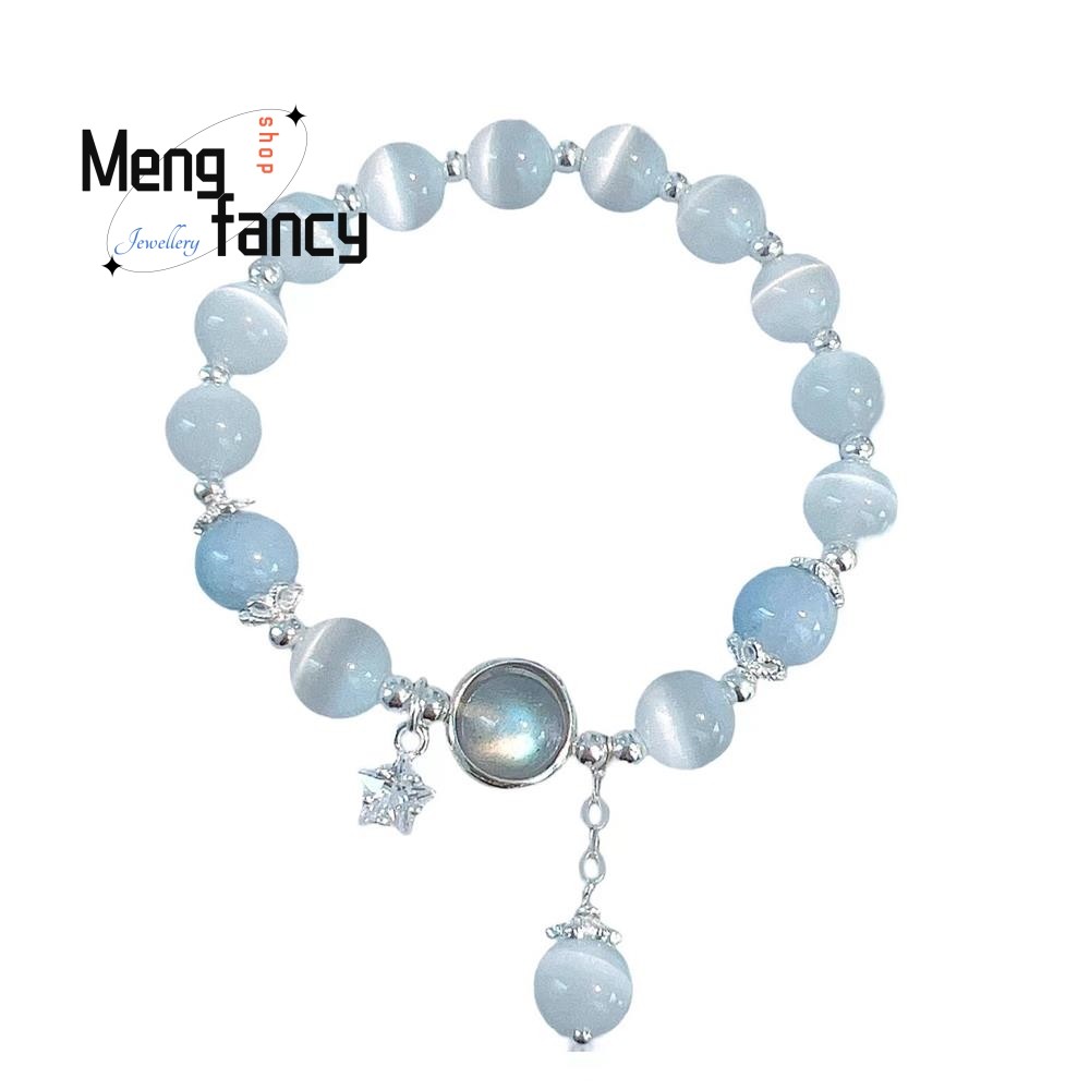 Natural Cat's Eye Butterfly Bracelet  Elegant Personalized Jewelry for Women & Young Girls