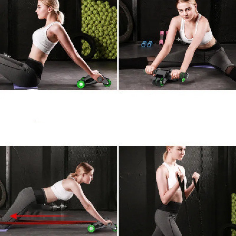 Foldable Abdominal Muscle Wheel Roller - Home Fitness Equipment