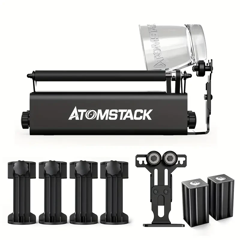 Laser Rotary Roller, Laser Engraver Y-Axis Rotary Roller with 360 Rotating Engraving for Engraving Cylindrical Objects