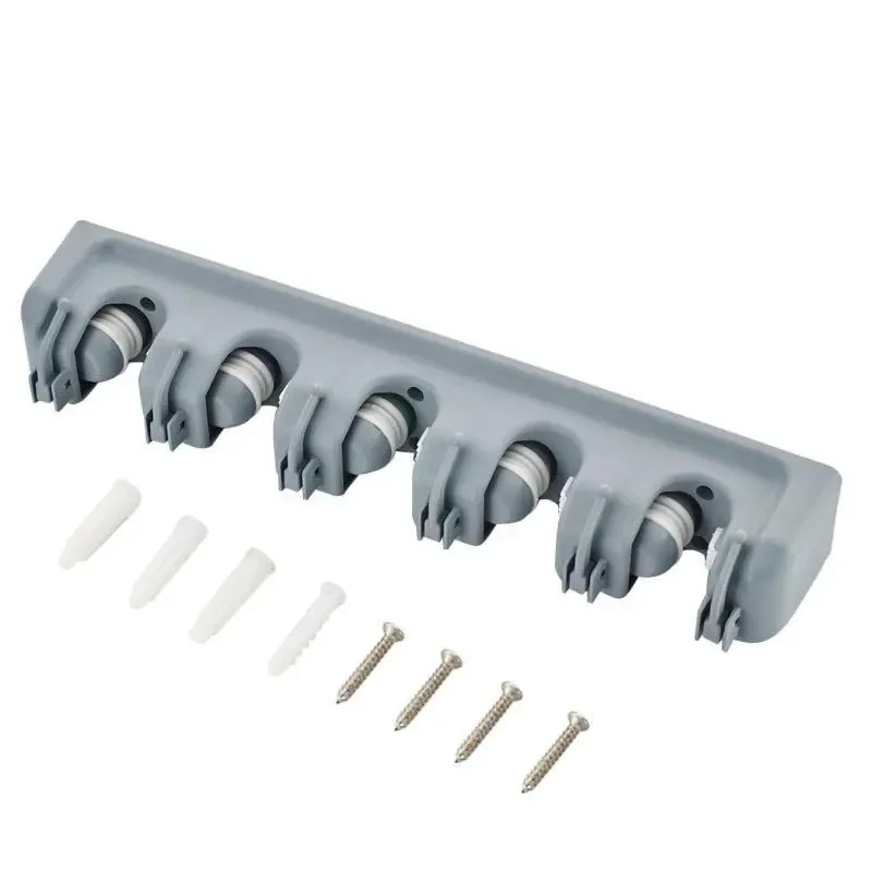 Wall-Mounted Kitchen Tool Storage Rack Mop Holder