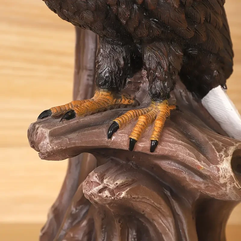 Majestic Eagle, Patriotic American Bald Eagle Statue with 'Brave Home' Sign