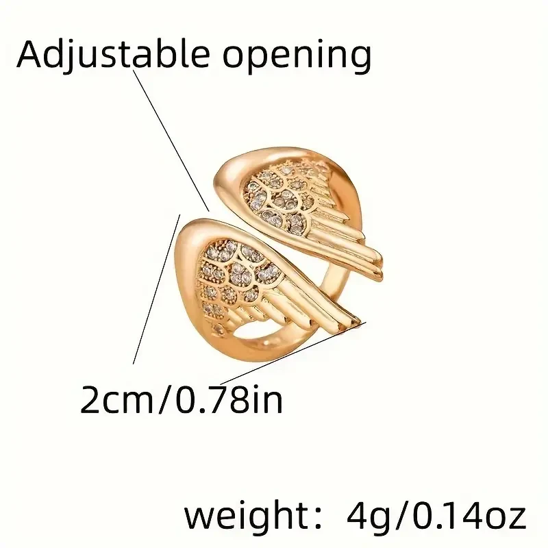 Boho Style Angel Wing Cuff Ring for Women