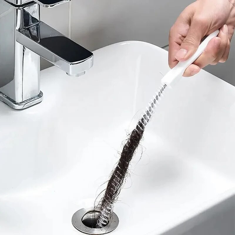 45cm Pipe Unclogger Drain Hair Cleaner & Sink Cleaning Brush Tool