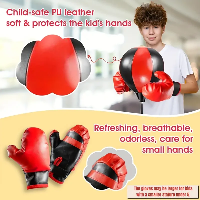 Adjustable Punching Bag With Stand 1.03 Meters With Boxing Gloves For Boys And Girls Sports Toy Christmas, Halloween Gift