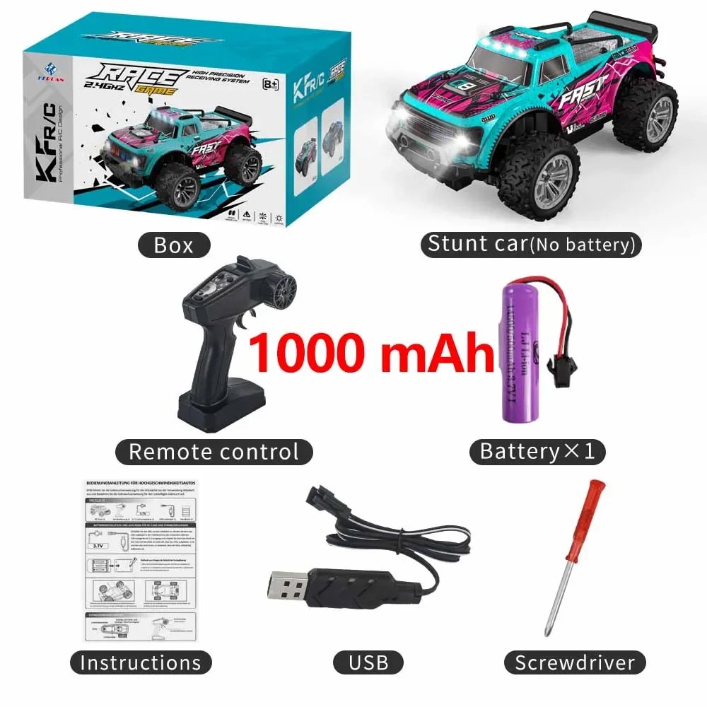 1:16 High Speed Off-Road RC Car - 2WD with LED Light