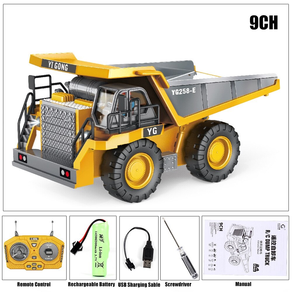 RC Construction Vehicle Toys - Remote Control Excavator, Dump Truck, Bulldozer