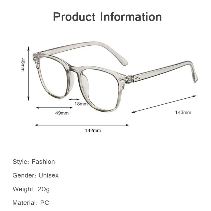 Anti Blue Light Myopia Glasses  Ultralight Transparent Nearsight Glasses