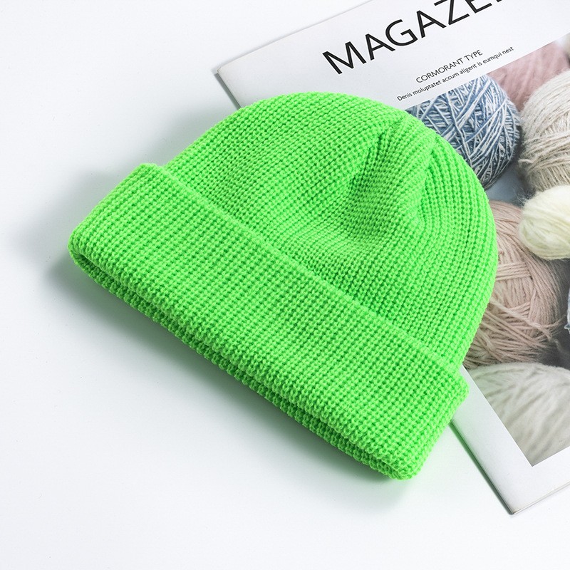 Rimiut Knitted Wool Beanie Simple Warm Skull Cap