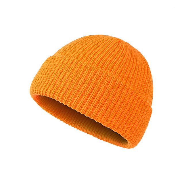 Rimiut Knitted Wool Beanie Simple Warm Skull Cap