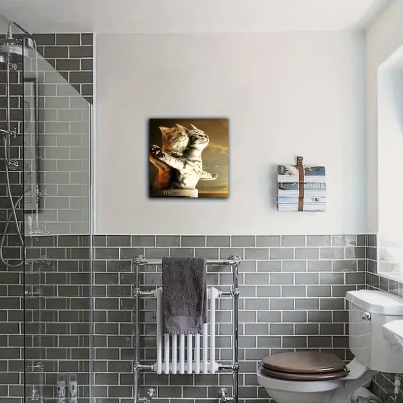 Whimsical Cat Canvas Art Print 30.48x30.48 cm