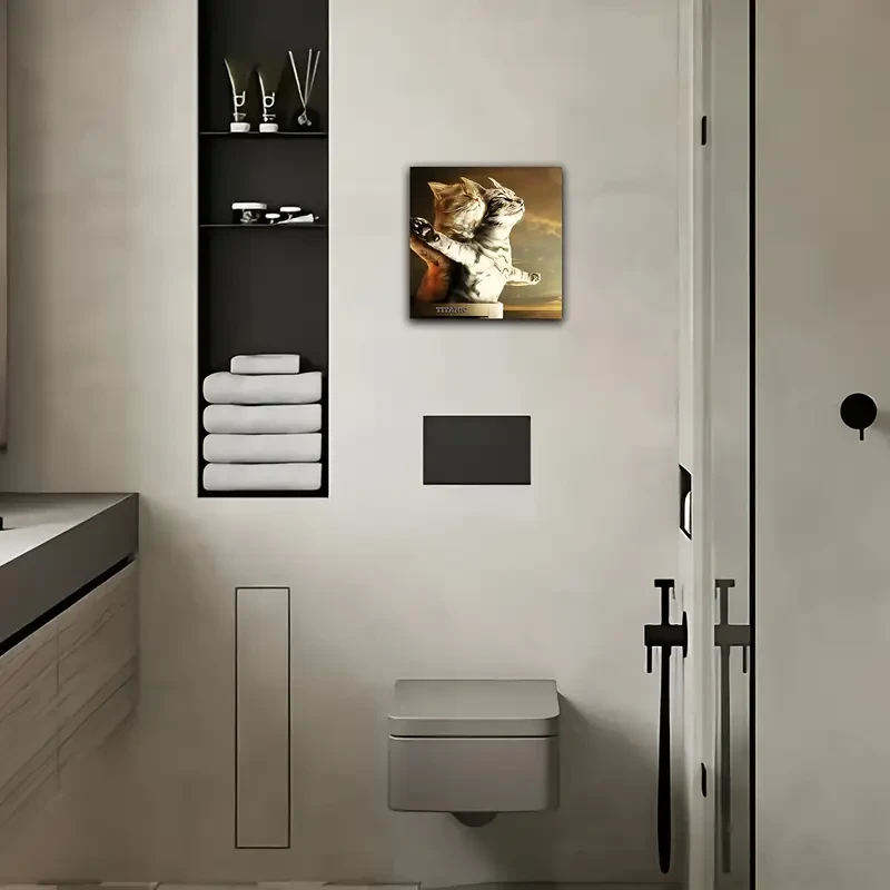 Whimsical Cat Canvas Art Print 30.48x30.48 cm