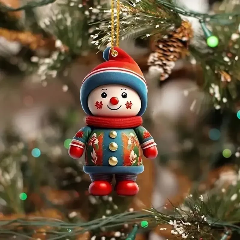 Christmas Creative Flat Pendant Hanging Ornament Home