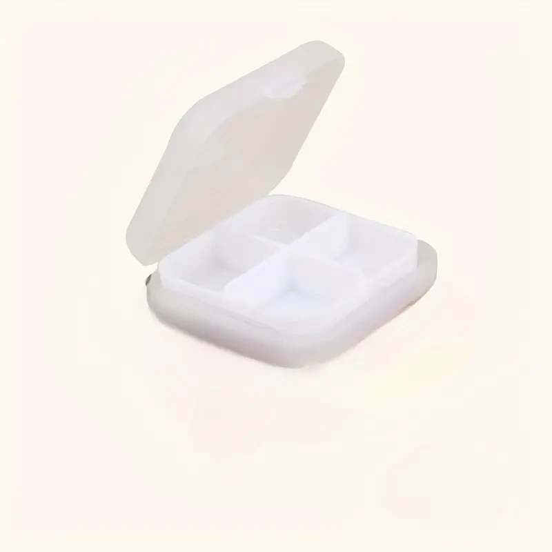 Portable Travel Pill Case with 4-Grid Organizer
