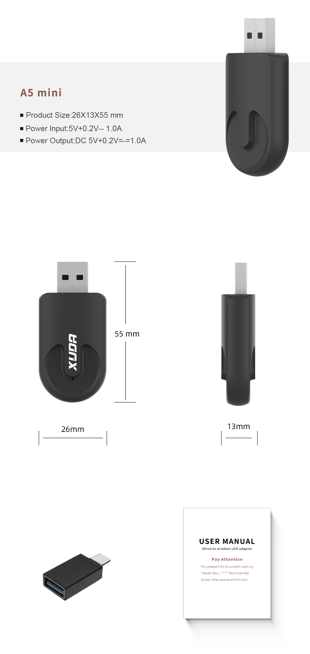 XUDA Wireless CarPlay & Android Auto Adapter