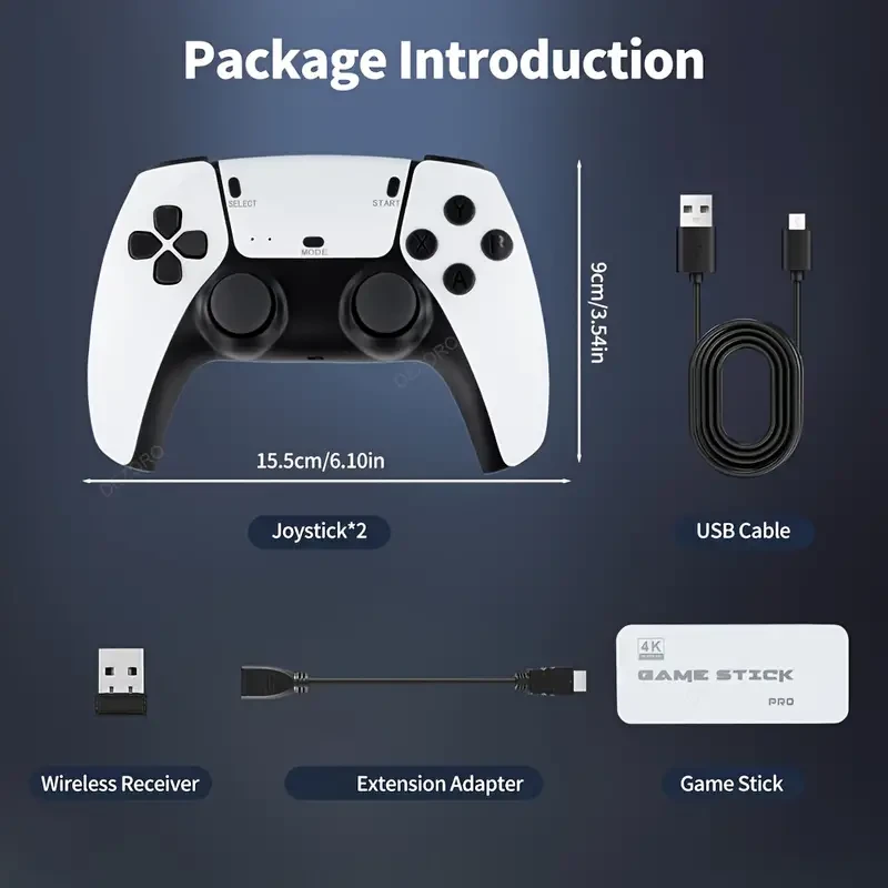 M15 Game Stick Mini TV Handheld Game Console with Wireless Gamepads