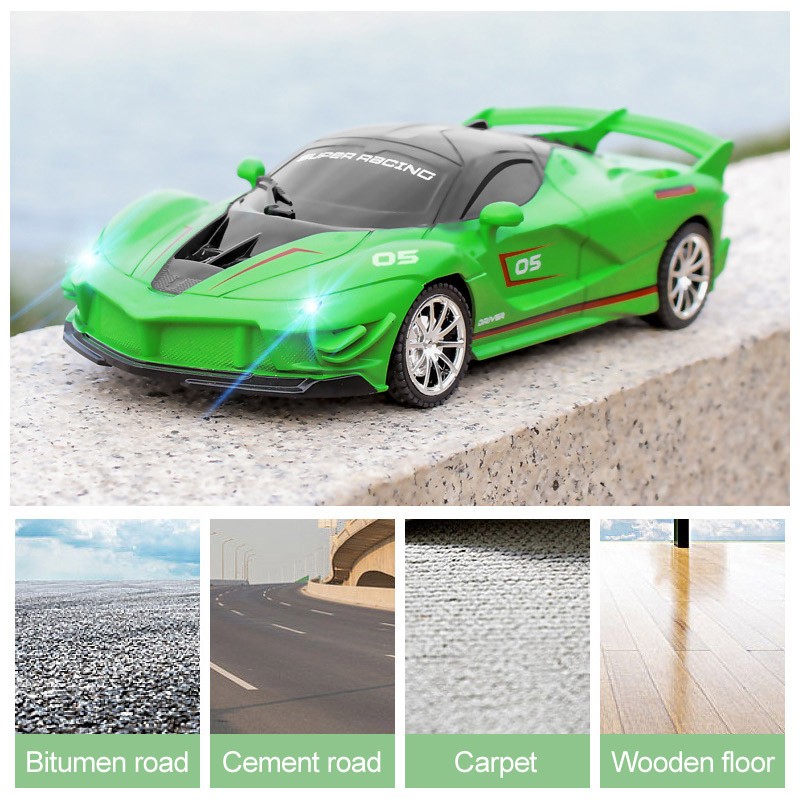 1:18 RC Sports Car - LED Light, 2.4G Remote Control High-Speed Drift Car