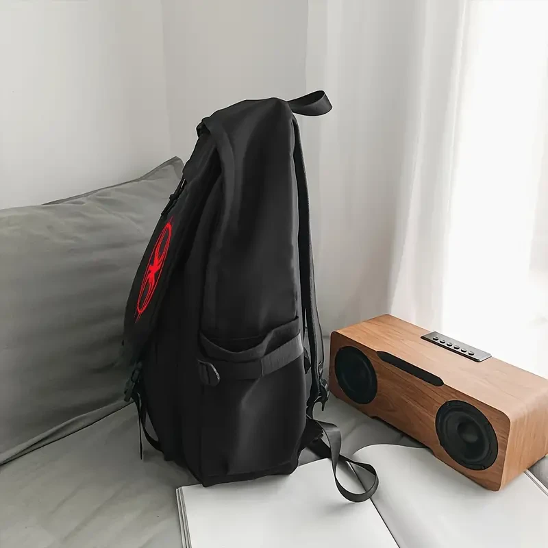 Boys's Trendy Nylon Backpack - Casual, Large Capacity with Adjustable Straps for Outdoor & Campus Use, Black