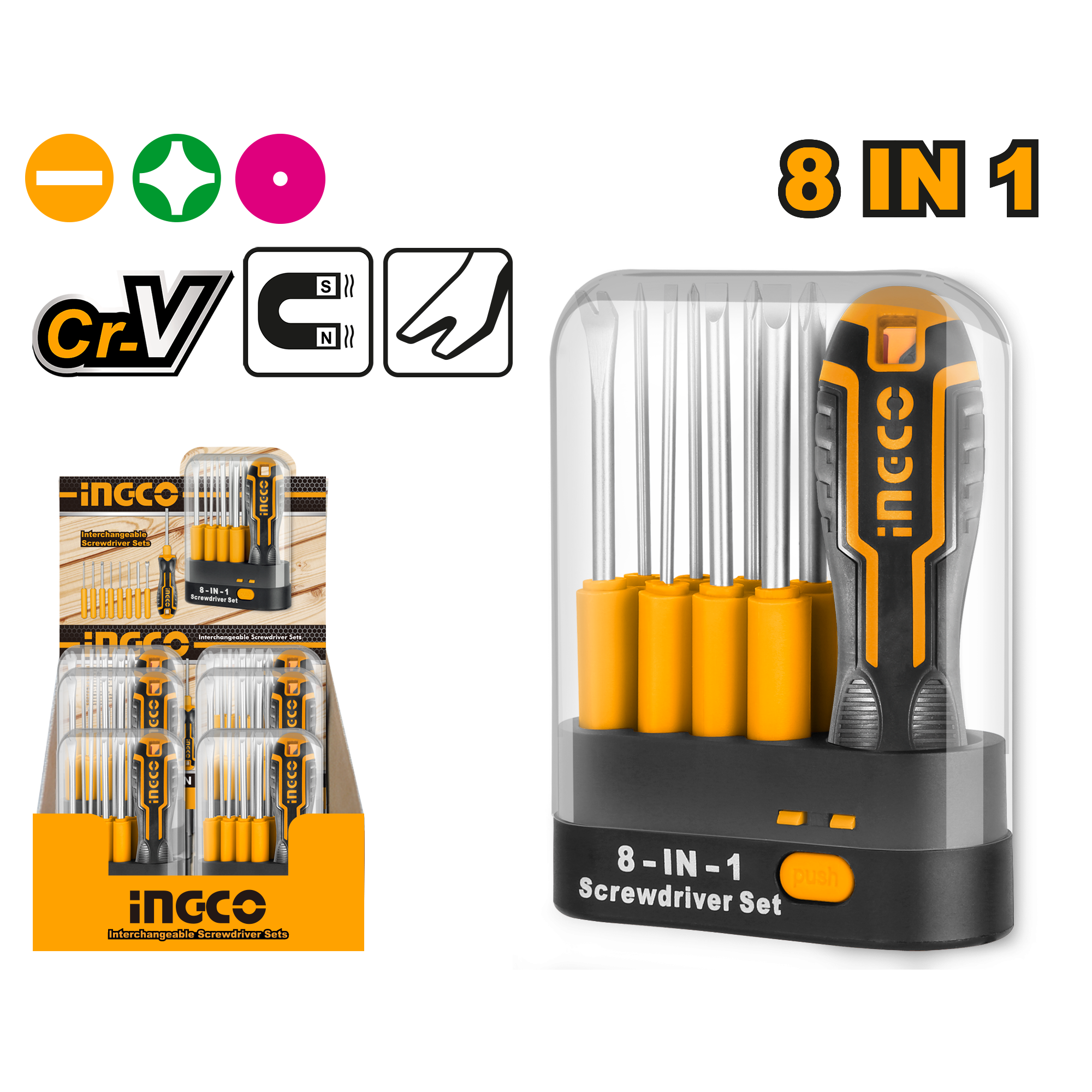 Interchangeable Screwdriver Set 9pcs