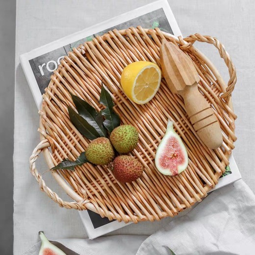Wicker Bread Tray Bread Fruit Snacks Snacks Binaural Picnic Basket