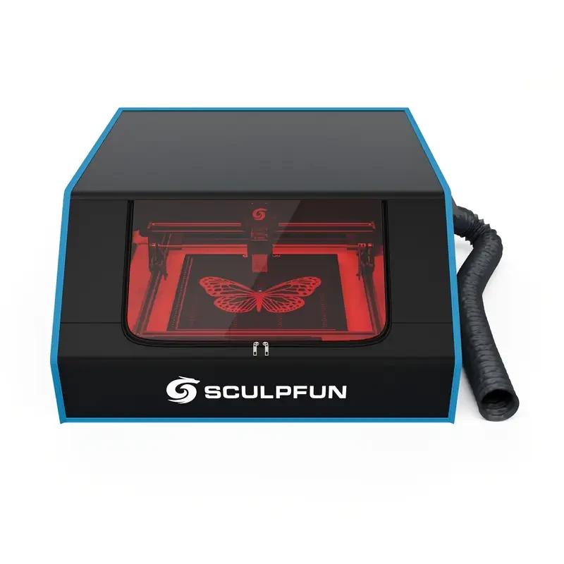 SCULPFUN B1 Laser Engraving Machine Protection Box, 680x765x380mm Protective Cover, Smoke and Fireproof Shell, with Laser Cutter Fan