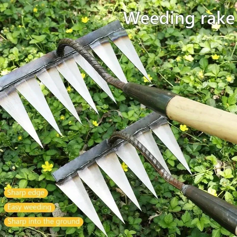 4 PCS Heavy-Duty Iron Rake Set