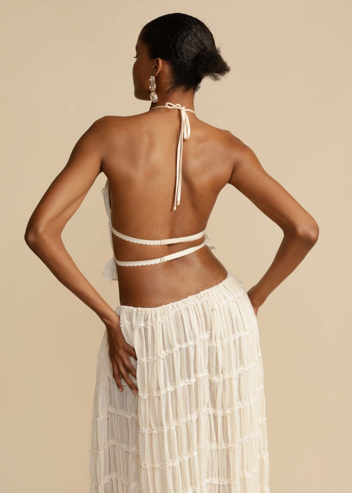 Women's Halter Neck Backless Long Skirt Set