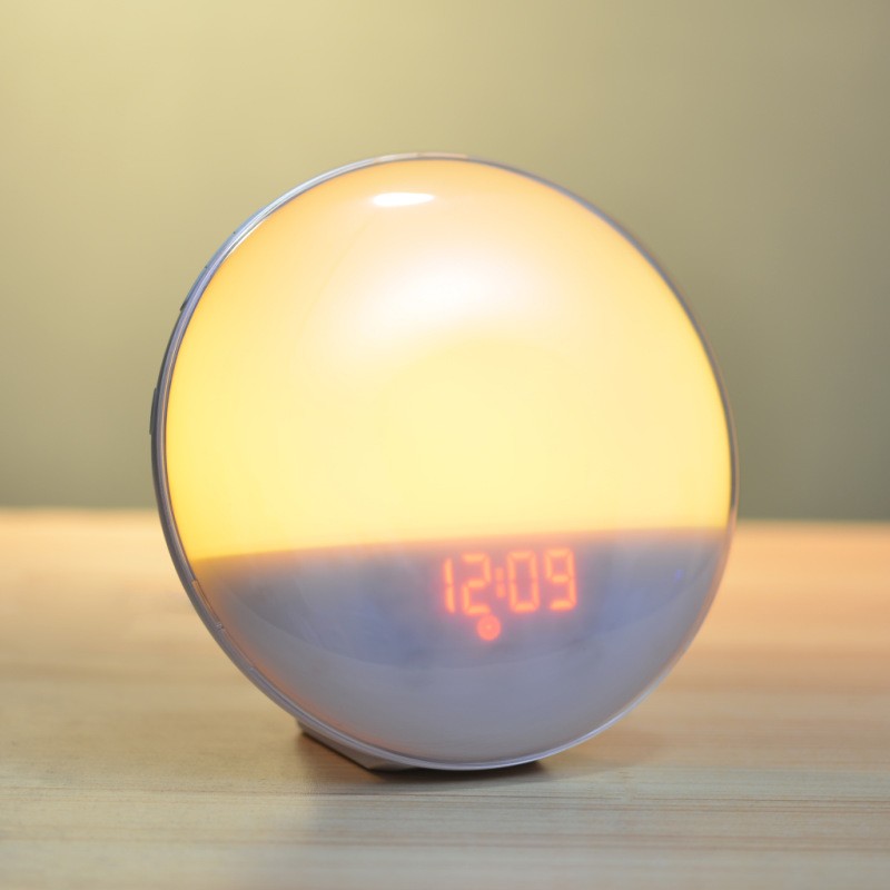 Wake Up Light Alarm Clock Sunrise/Sunset Simulation, Dual Alarms, FM Radio, Nightlight with 7 Colors