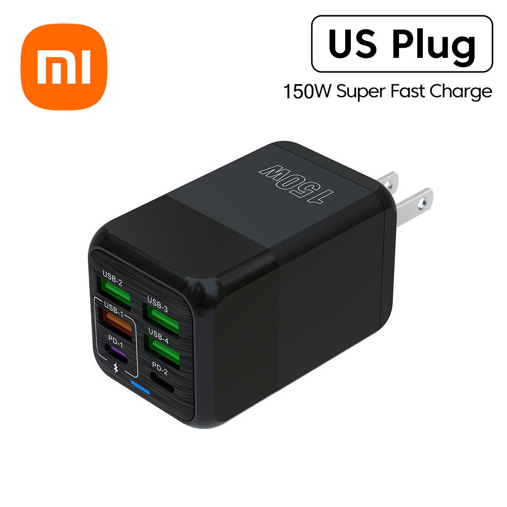 Xiaomi 150W 6-Port Fast Charger Wall Adapter - PD QC 3.0