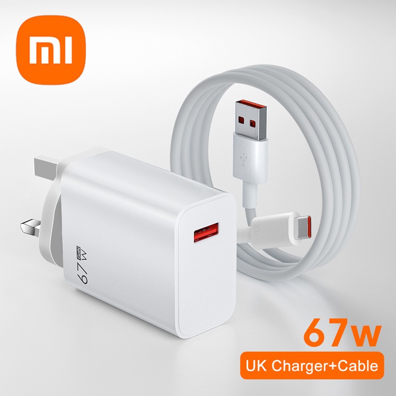 Xiaomi 67W USB Super Fast GaN Charger Power Adapter with 6A Type-C Cable