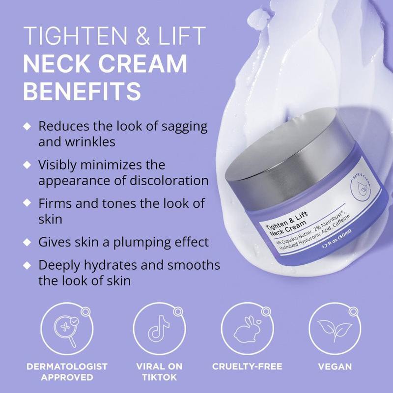 Neck Lift Cream - Lightens Fine Lines, Brightens, Firms, and Nourishes